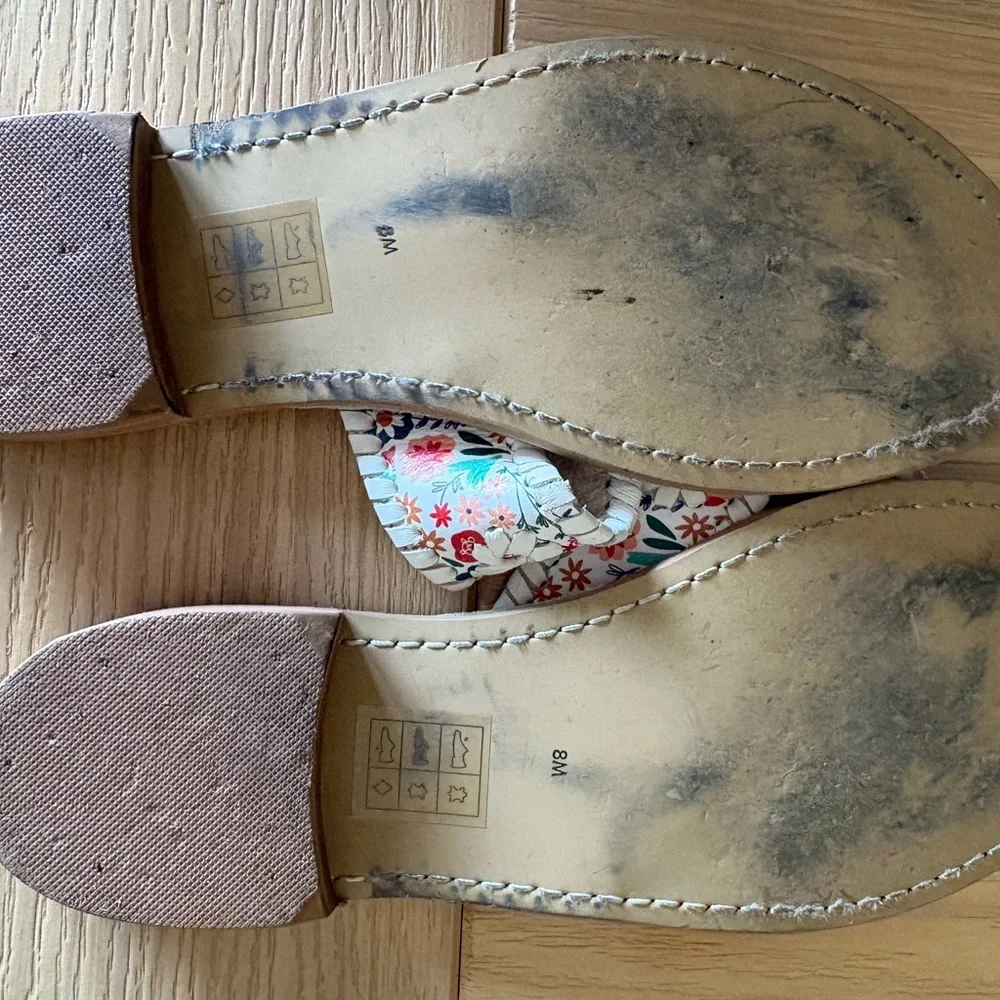 Jack Rogers White Floral Cutout Sandals with Multicolor Print - Picture 3 of 5